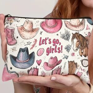 Cowgirl Themed Women's Clutch Makeup Bag
